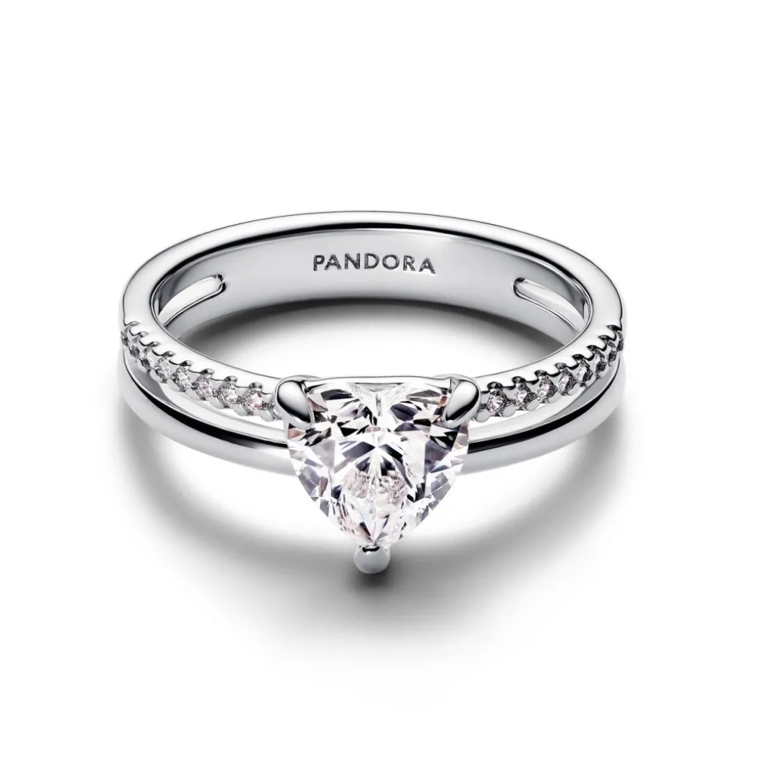 Bague Cœur Anneau Double Argent