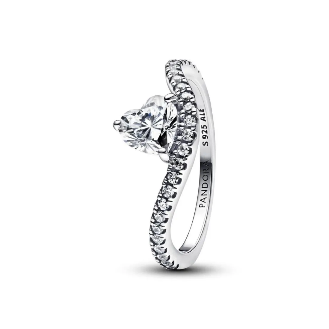 Bague Cœur Pavée Ondulée