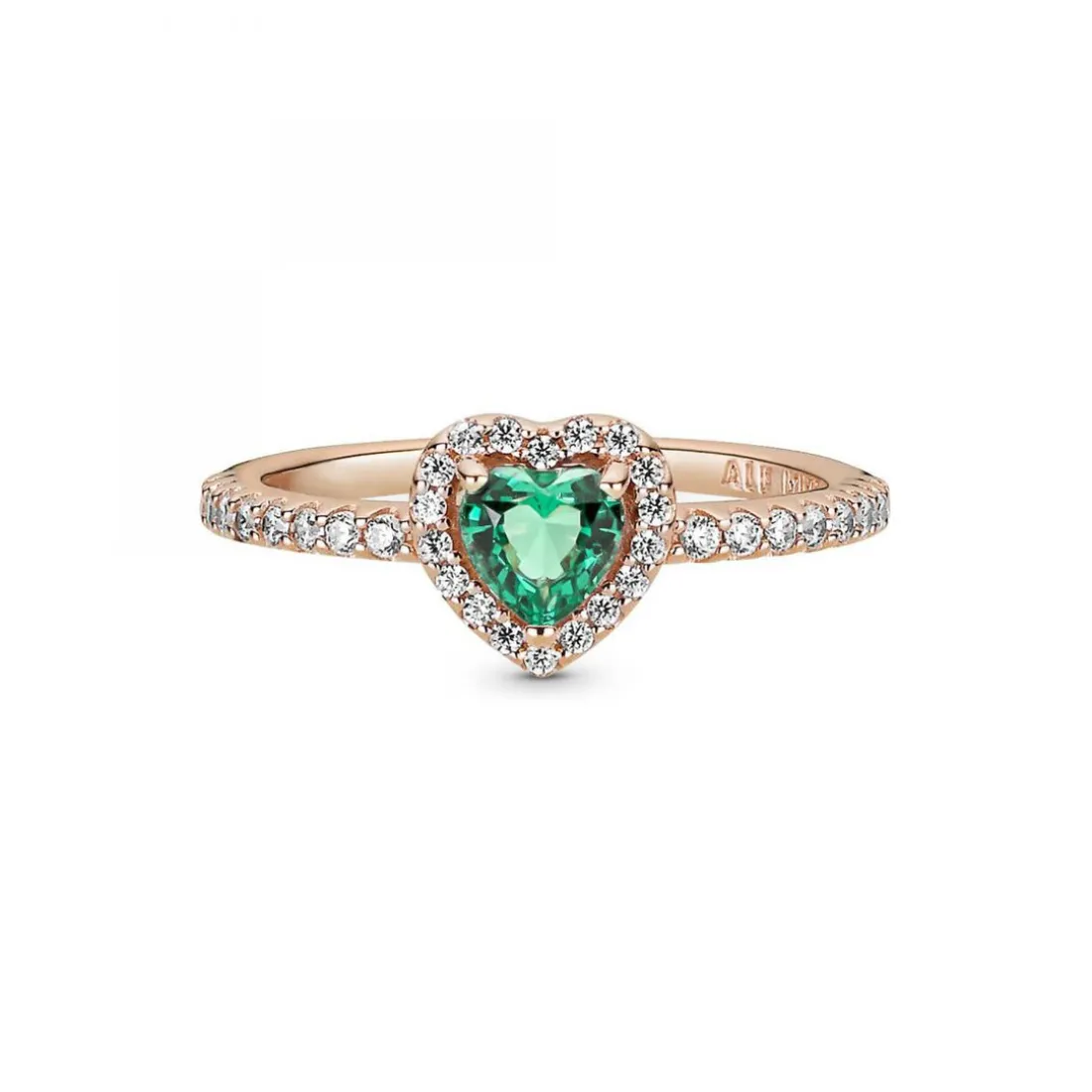 Bague Cœur Surélevé & cristal vert Pandora Timeless