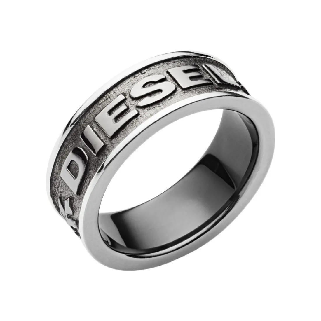 Bague Diesel Bijoux DX1108060 - Bague Acier Argentée Homme
