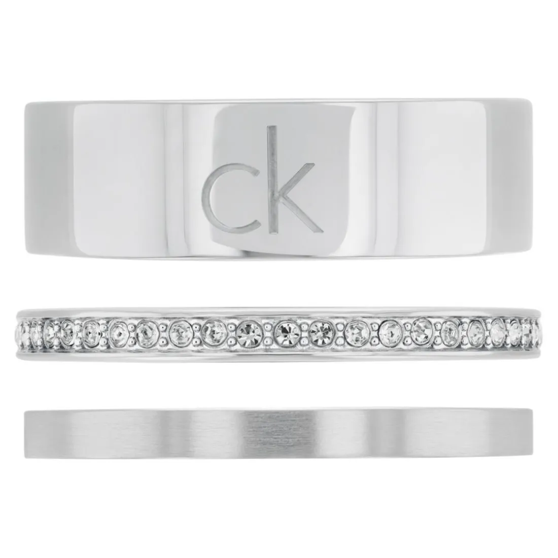 Bague femme Calvin Klein Bijoux Ck Trio - 35000794 Acier Argent