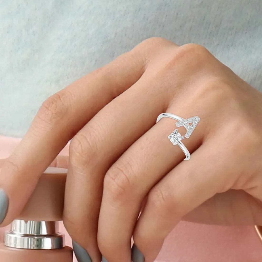 Bague Intiale A Femme Athème B2804-A - Métal Argent