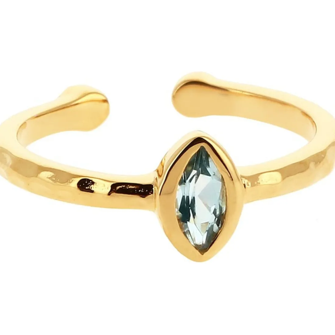 Bague Kira Doré & Topaze Bleu