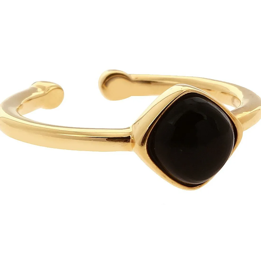 Bague Kosma Ella BRSL0438-OR - Métal Doré Jaune & Onyx Noir Femme