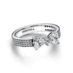 Bague Nœud et Double Rang Scintillant