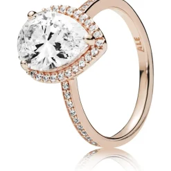 Bague Pandora 186251CZ - Bague Taille Poire Rose Femme