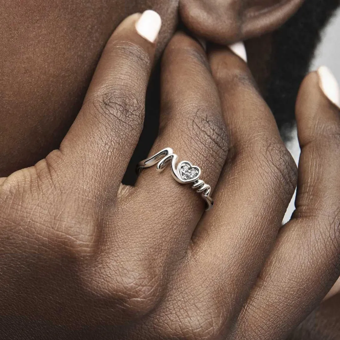 Bague Pandora Moments - Cœur Pavé Mom