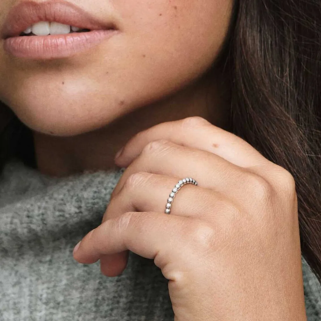 Bague Pandora Signature Perlée
