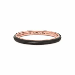 Bague Résine Façon Émail Noire Pandora ME