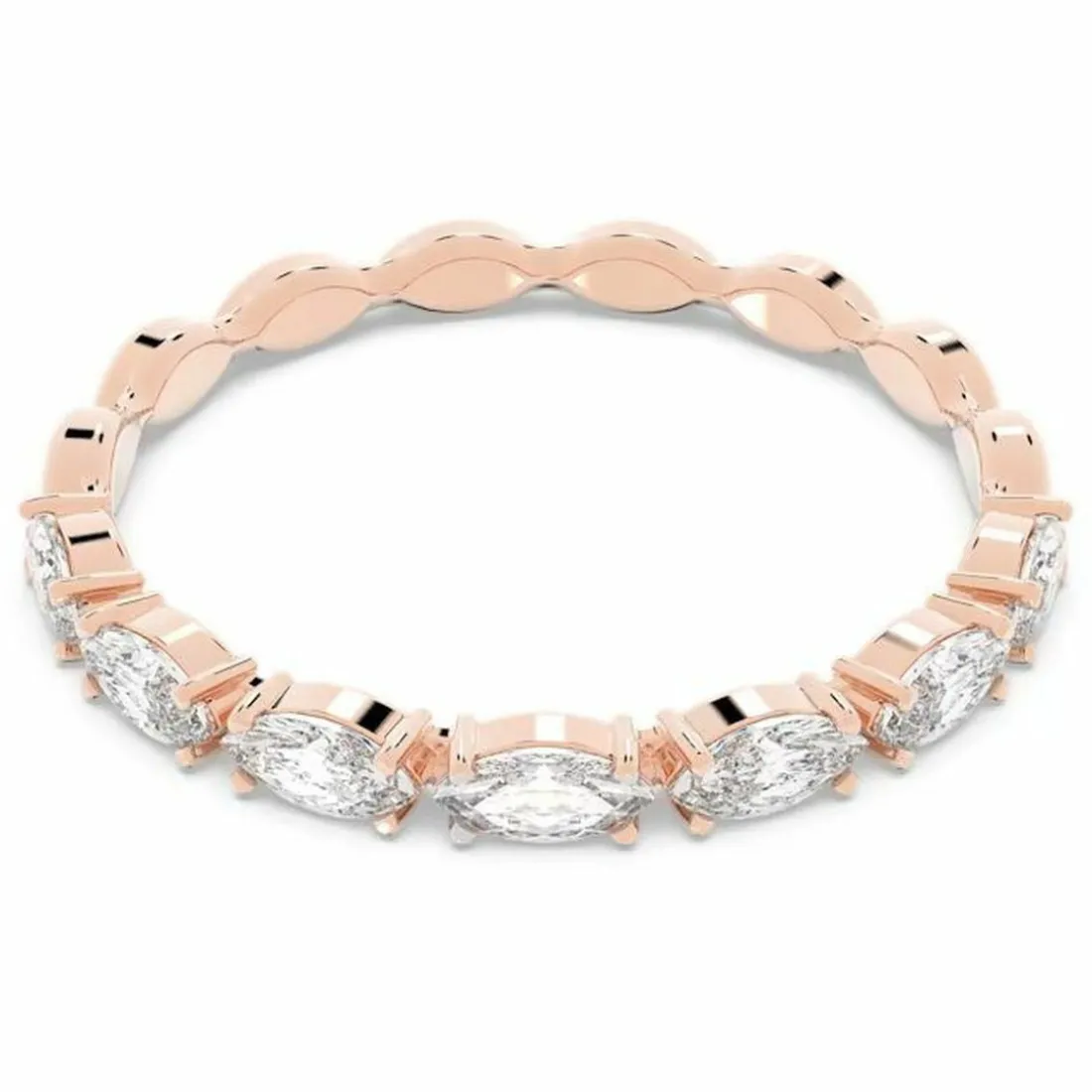 Bague Swarovski Bijoux VITTORE:RING MARQUISE CZWH/ROS - Bague Cristaux Swarovski doré rose Femme