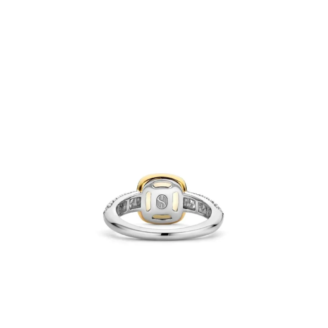 Bague Ti Sento - 12331MW Argent Doré Et Doublé Nacre Carré Et Pavage