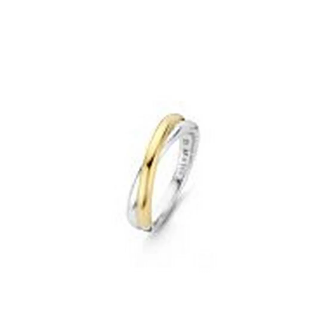 Bague Ti Sento 1953SY - Bague Argent 2 Anneaux Entrelacés Bi Colore Doré