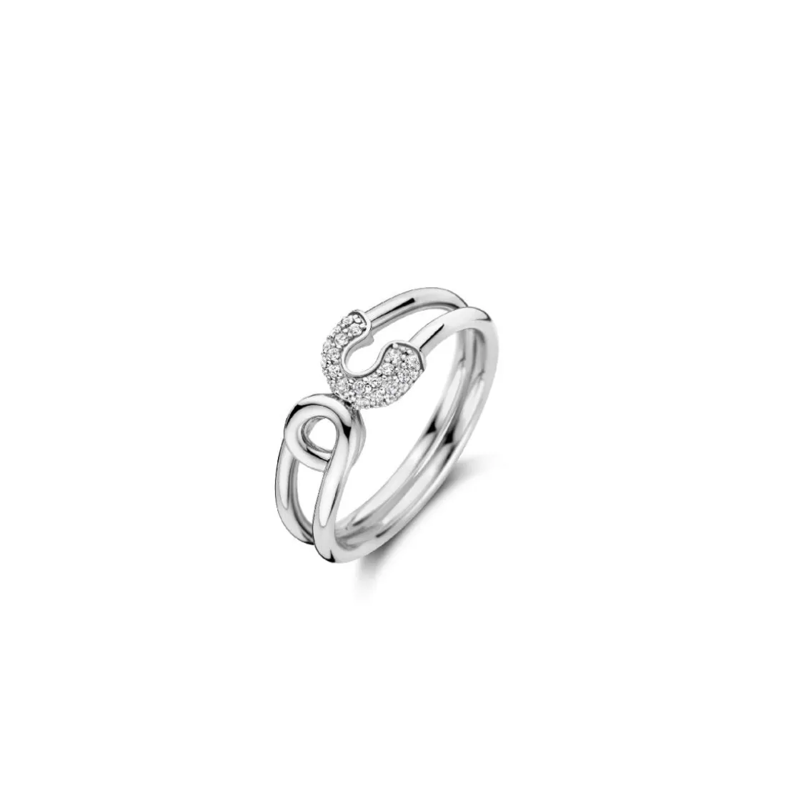 Bague Ti Sento - 12333ZI Argent Rhodié Forme Épingle Pavée