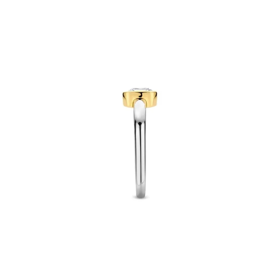 Bague Ti Sento - 12328ZY Argent Doré Et Oxyde De Zirconium Carré