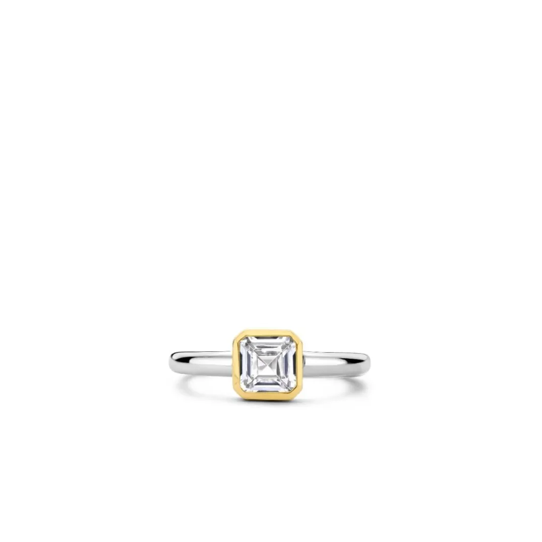 Bague Ti Sento - 12328ZY Argent Doré Et Oxyde De Zirconium Carré