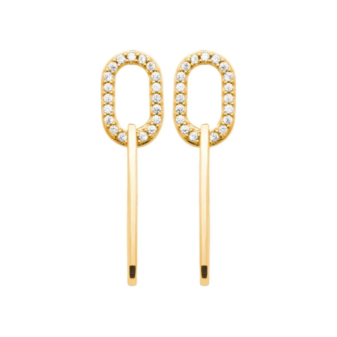 Boucle d'oreilles Pendantes femme plaqué or blanc serti griffe - Y5W4UZ0