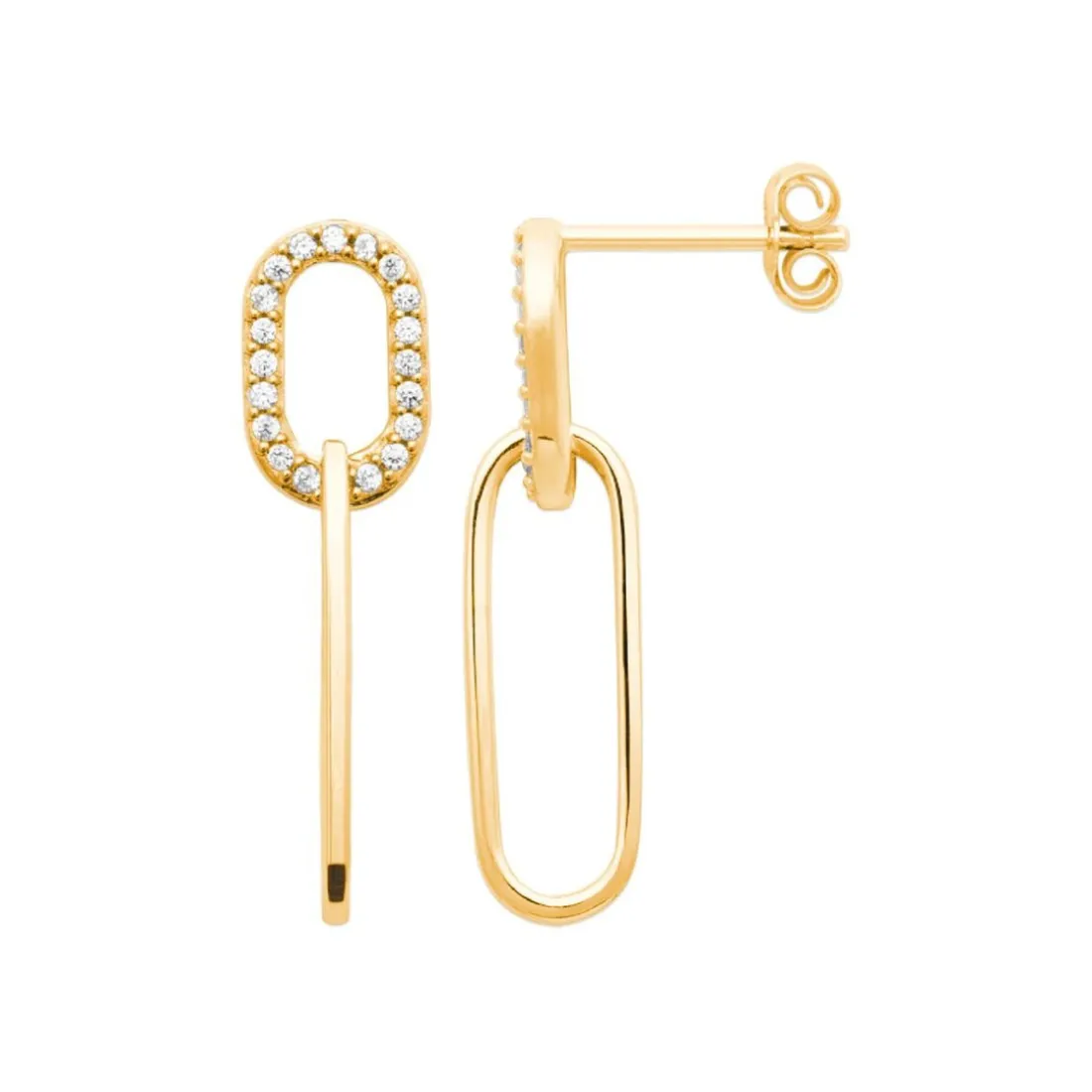 Boucle d'oreilles Pendantes femme plaqué or blanc serti griffe - Y5W4UZ0