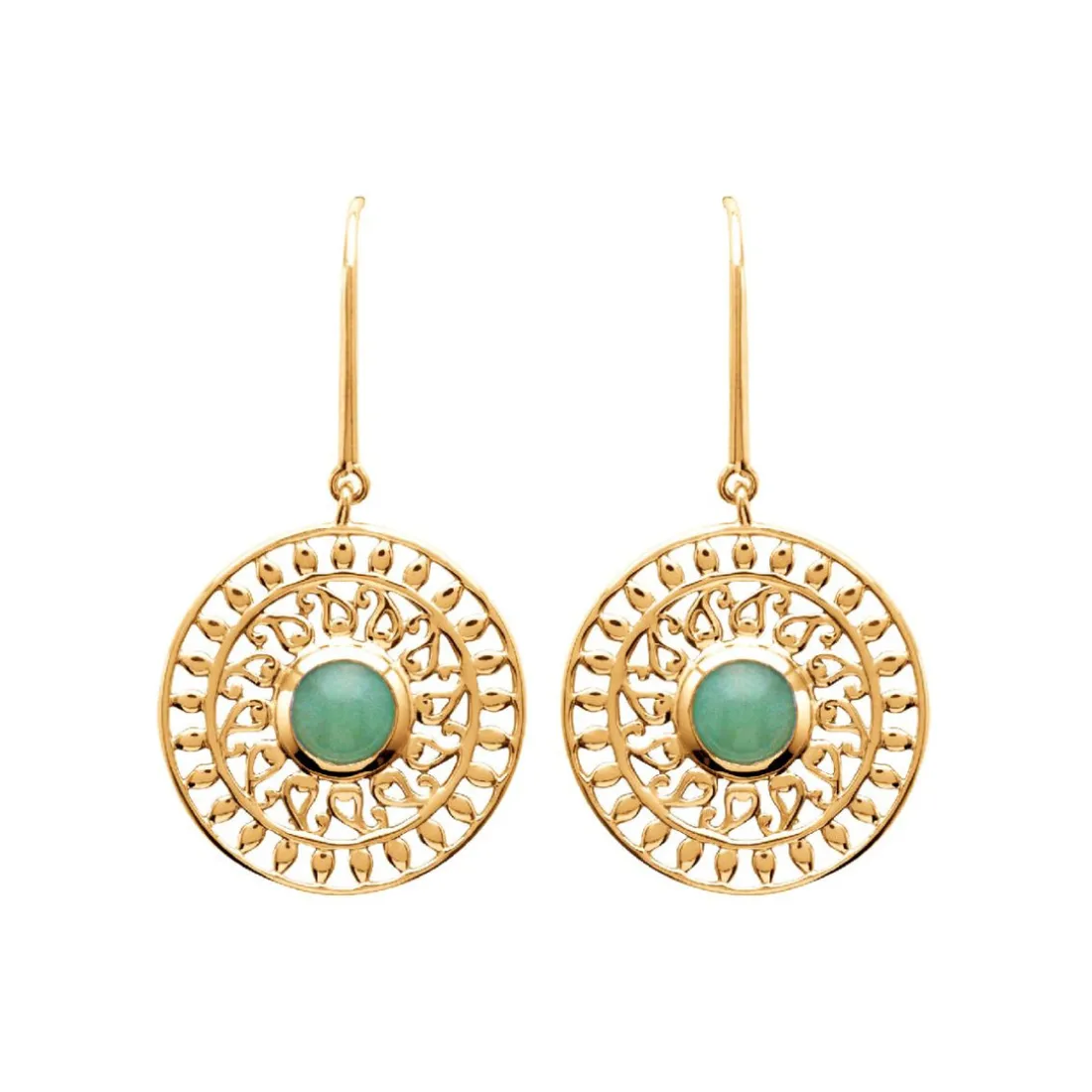 Boucle d'oreilles Pendantes femme plaqué or serti clos - Y55W650