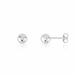 Boucles d'oreille femme argent rhodié boules - W0Y403Y3
