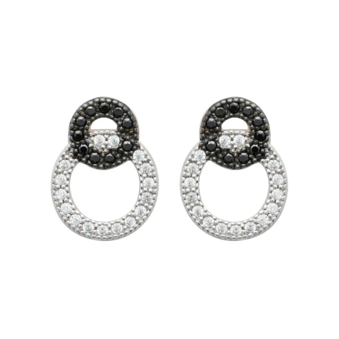 Boucles d'oreille femme argent rhodié teinté serti griffe - Z5ZV40W
