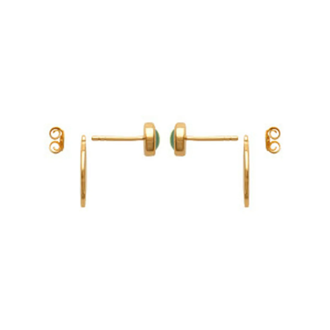 Boucles d'oreille femme plaqué or serti clos - Y556Z50