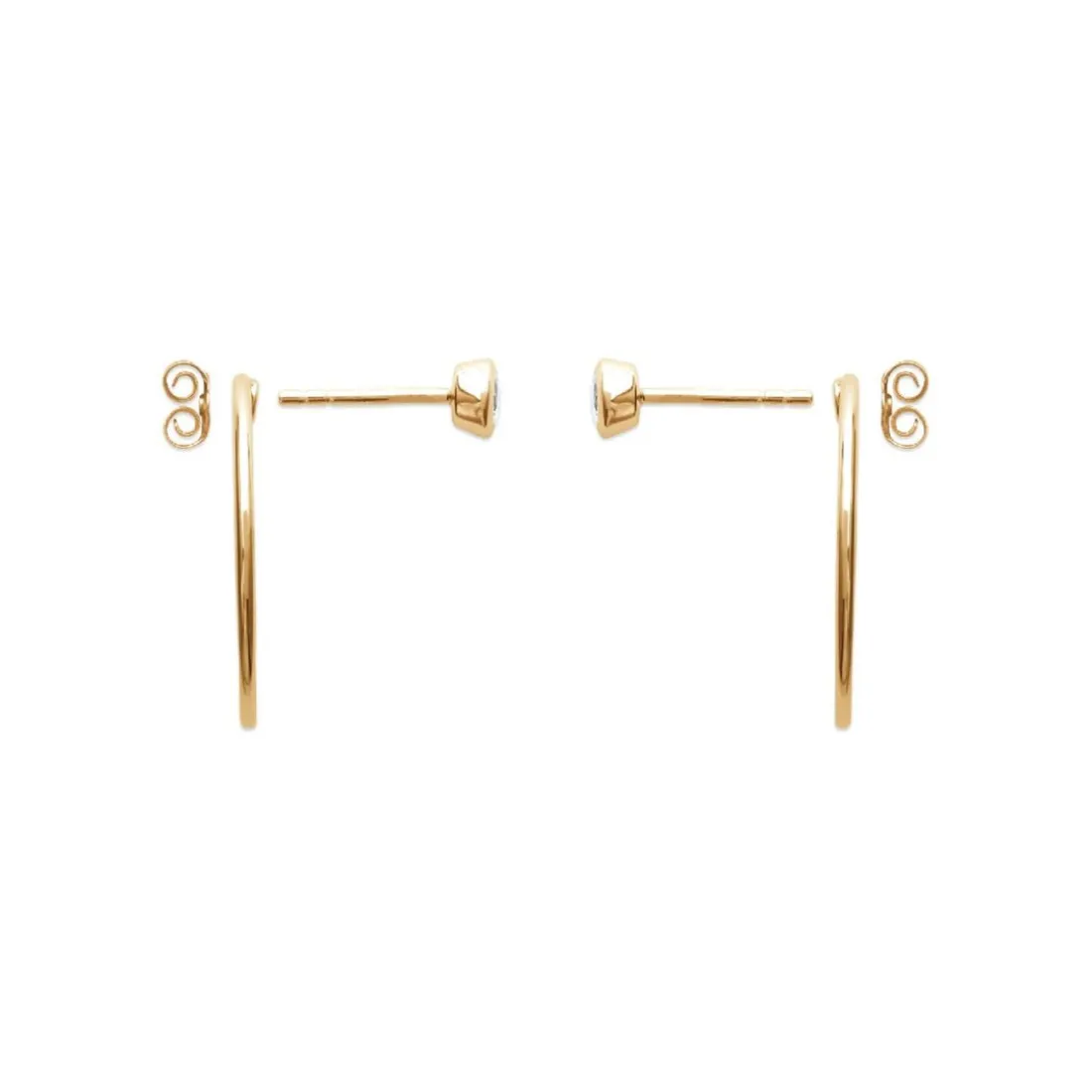 Boucles d'oreille femme plaqué or blanc serti clos - Y5463Z0