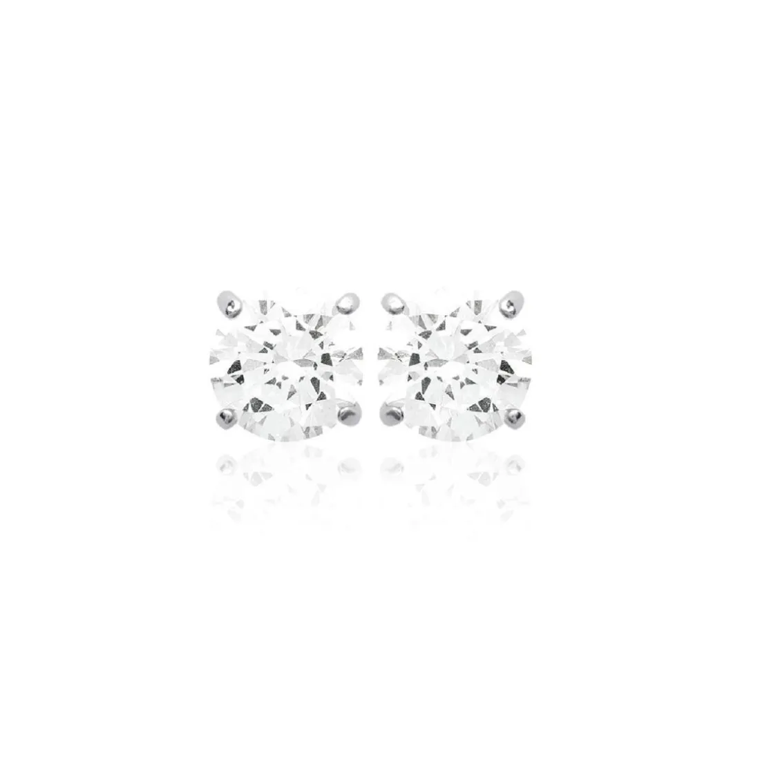 Boucles d'oreille mixte argent rhodié serti griffe classique - Z5055Z04