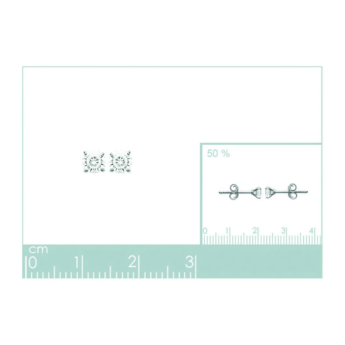 Boucles d'oreille mixte argent rhodié serti griffe classique - Z5055Z04