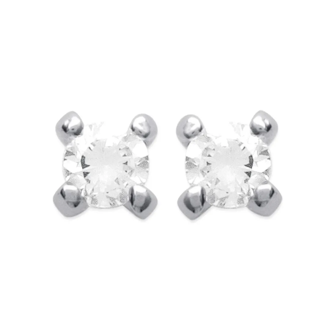 Boucles d'oreille mixte argent rhodié serti 4 griffes rhodie - Z5055Z0Y