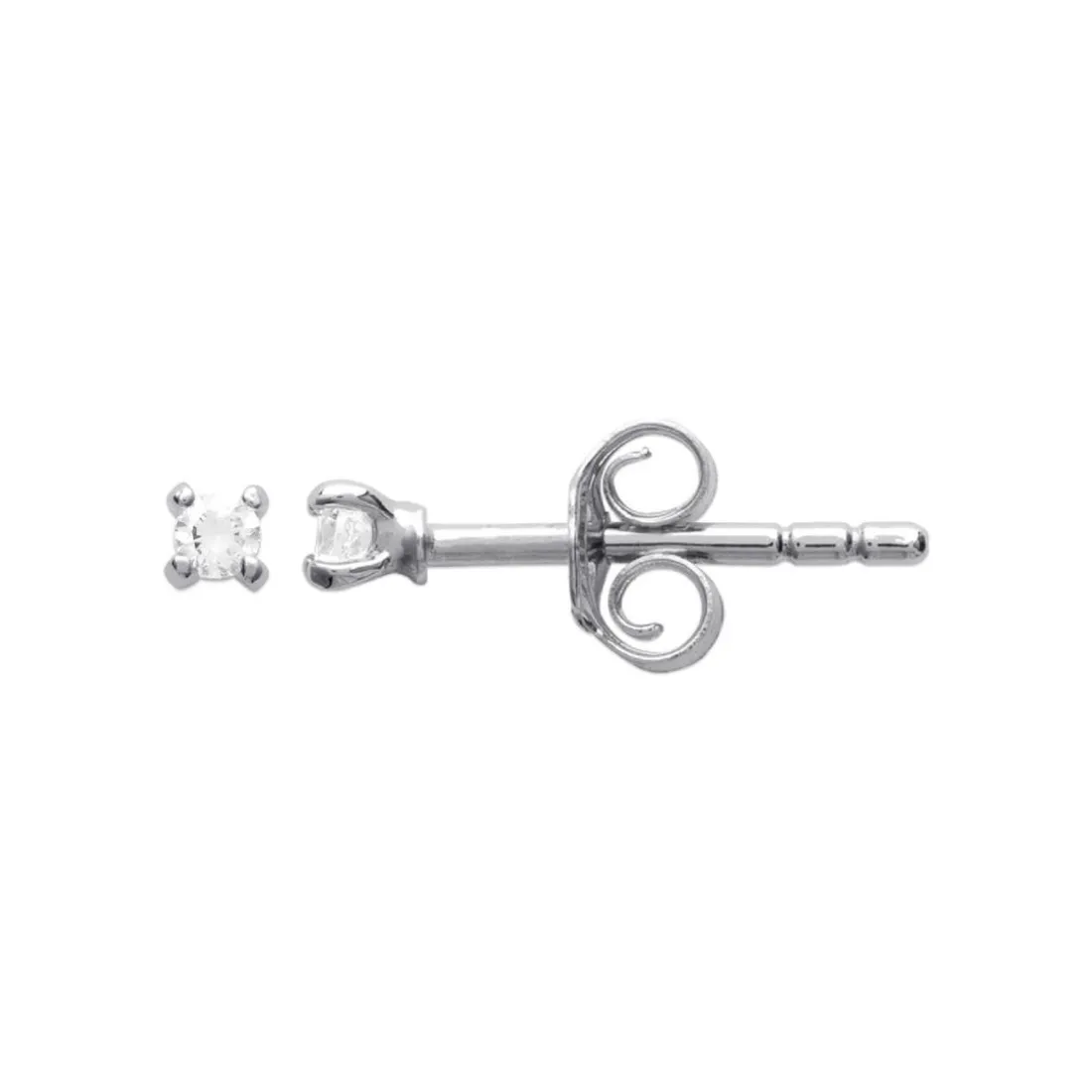 Boucles d'oreille mixte argent rhodié serti 4 griffes rhodie - Z5055Z0Y