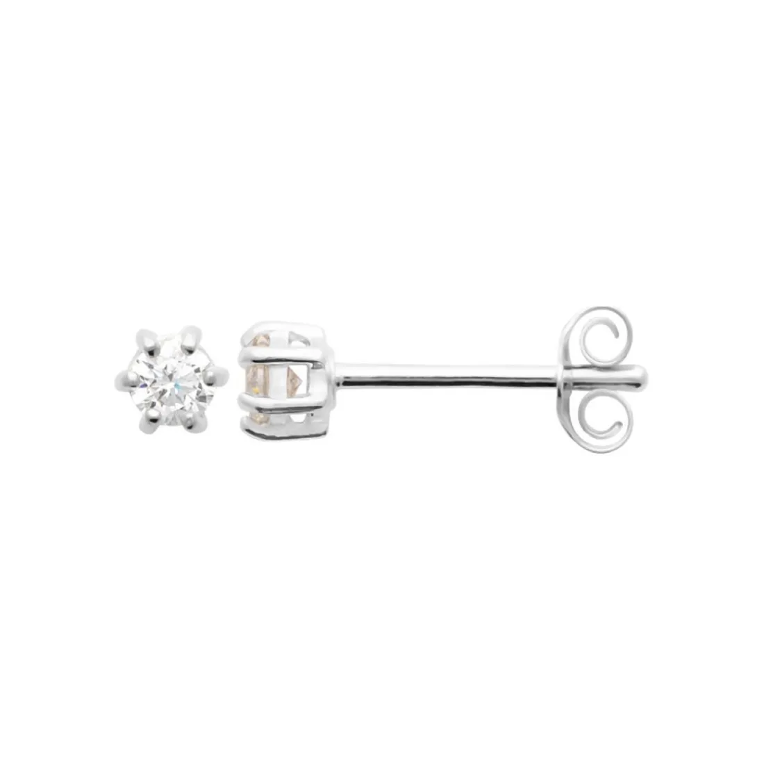 Boucles d'oreille mixte argent rhodié blanc serti griffe - Z0YZ5363Z