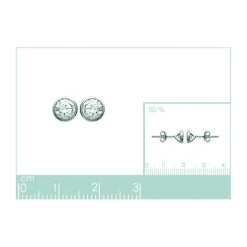 Boucles d'oreille mixte argent rhodié blanc serti clos - Z5ZZ5Z05