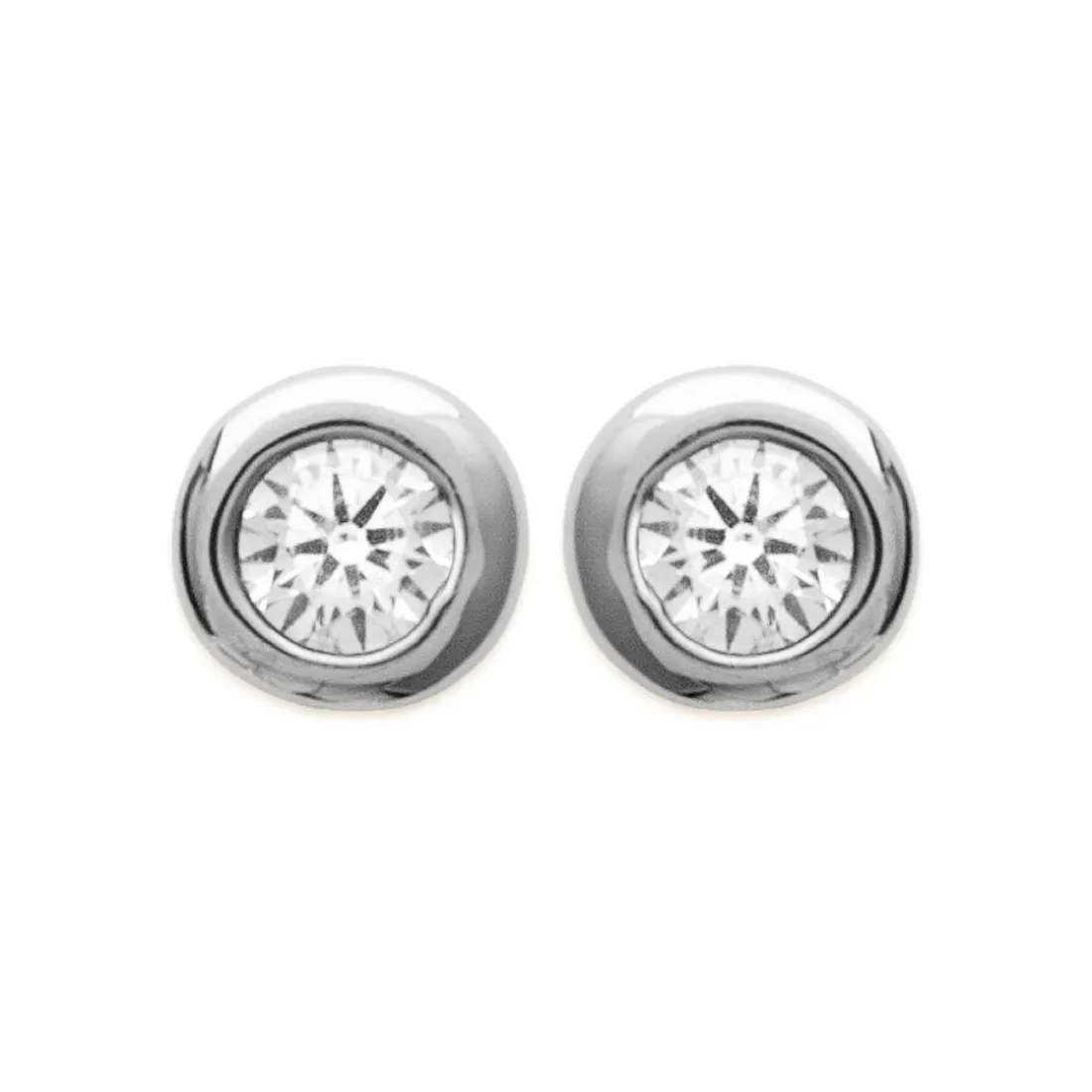 Boucles d'oreille mixte argent rhodié serti clos rhodie - Z5ZZ5Z0Y