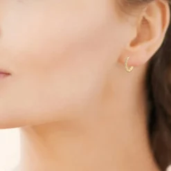 Boucles d'oreilles créoles 14mm oxyde de zirconium Maison de la Bijouterie Y634YZ0