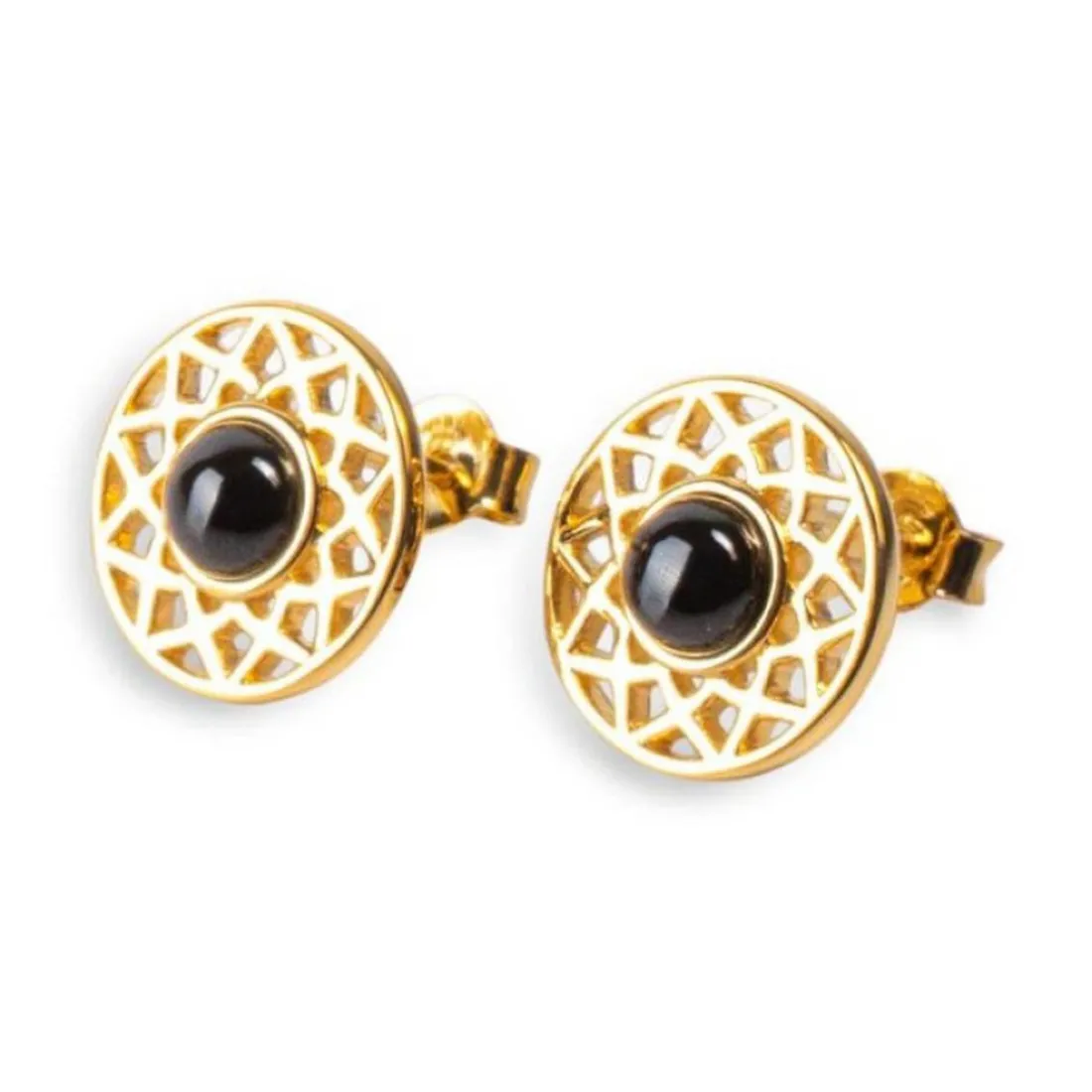 Boucles d'oreilles femme Kosma Paris Dentelle - Doré noir