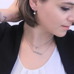 Boucles d’oreilles Femme MYC-Paris Solitaire - DE0008-S-C Laiton Argent