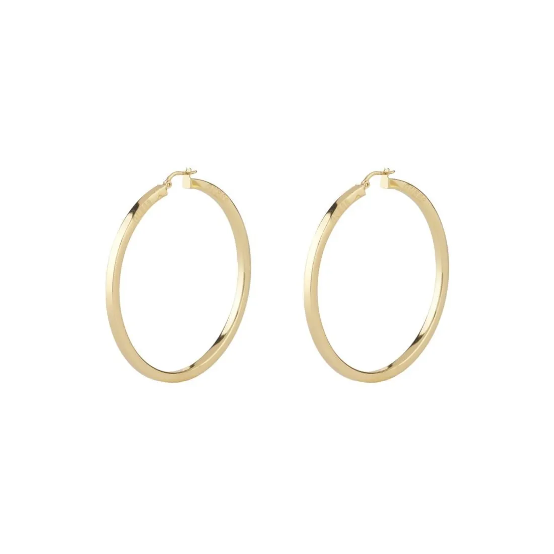 Boucles D'Oreilles Hoops I Did It Again Acier Doré Carrées Extra Légères