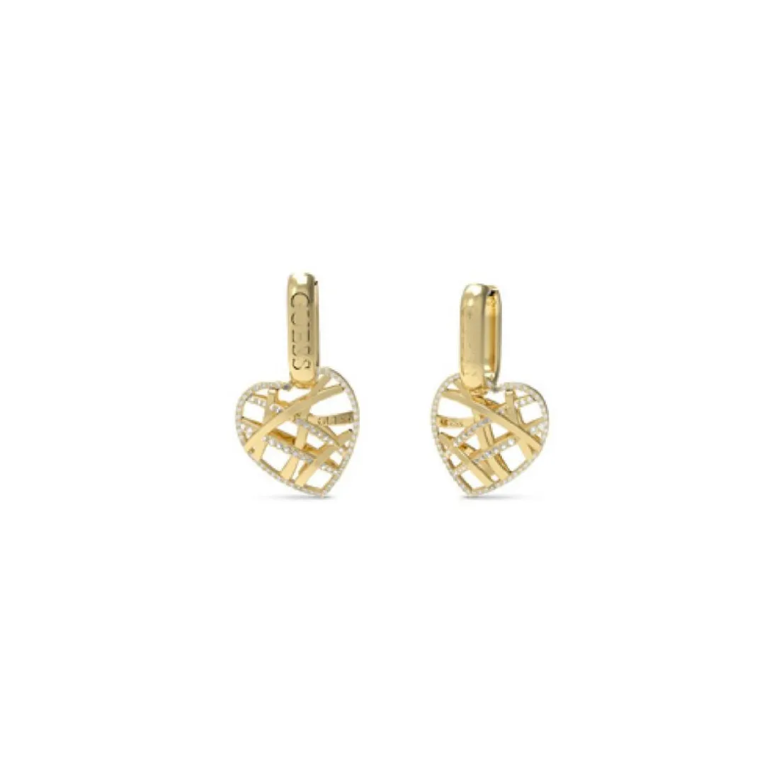 Boucles d'oreilles JUBE03098JWYG Guess Bijoux - HEART CAGE Acier Doré