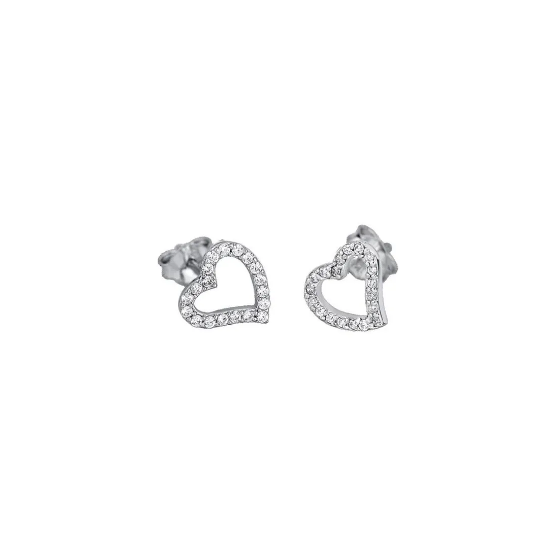 Boucles d'oreilles Lotus Style LP1519-4-1 - Boucles d'oreilles Coeur Argent Strass Chic Femme