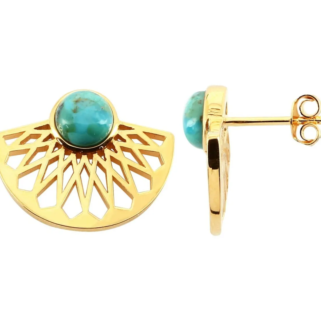 Boucles d'oreilles Mia Doré & Turquoise