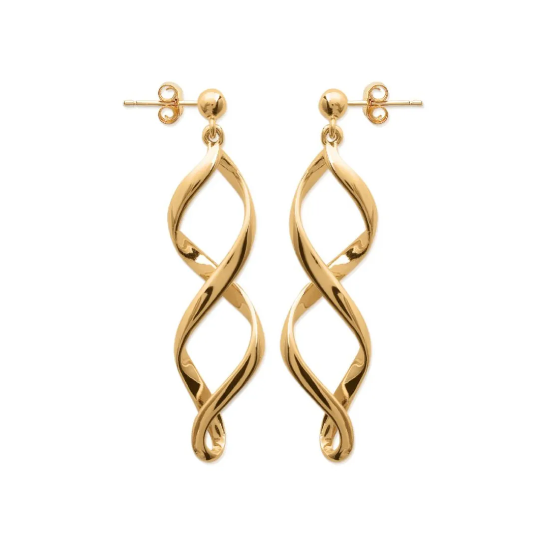 Boucles d'oreilles Pendantes torsadées plaqué or Maison de la Bijouterie Y364U00