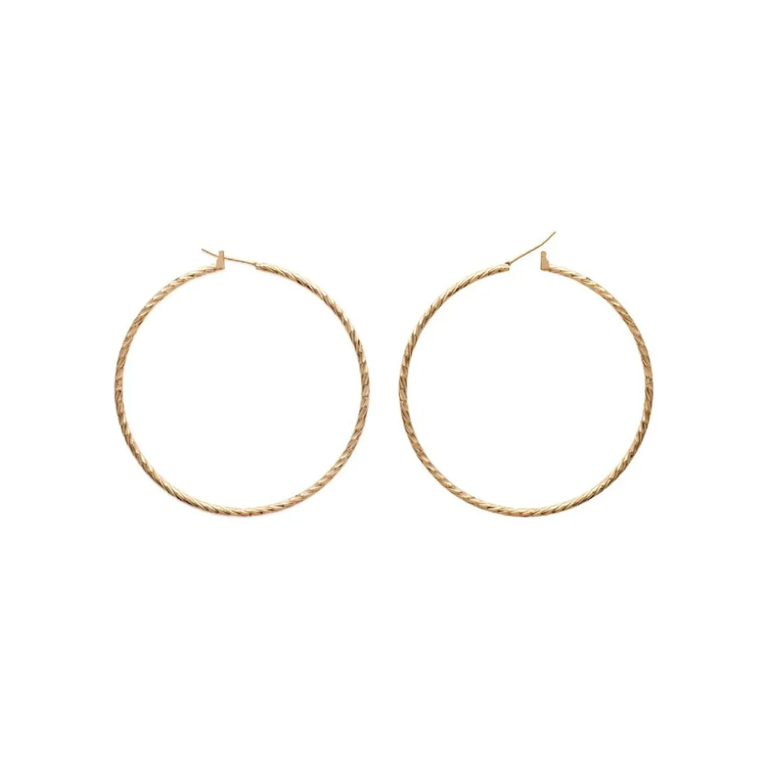 Boucles d'oreilles plaqué or créoles torsadées 60mm Maison de la Bijouterie Y6Z5Y60