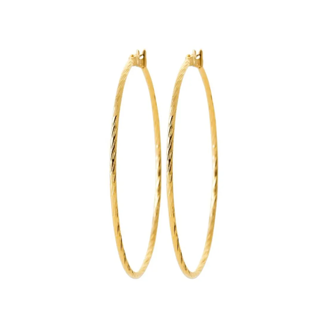 Boucles d'oreilles plaqué or créoles 50mm Maison de la Bijouterie Y6Z4U50