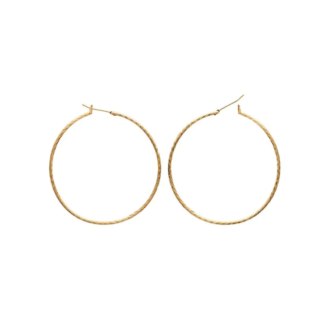 Boucles d'oreilles plaqué or créoles 50mm Maison de la Bijouterie Y6Z4U50
