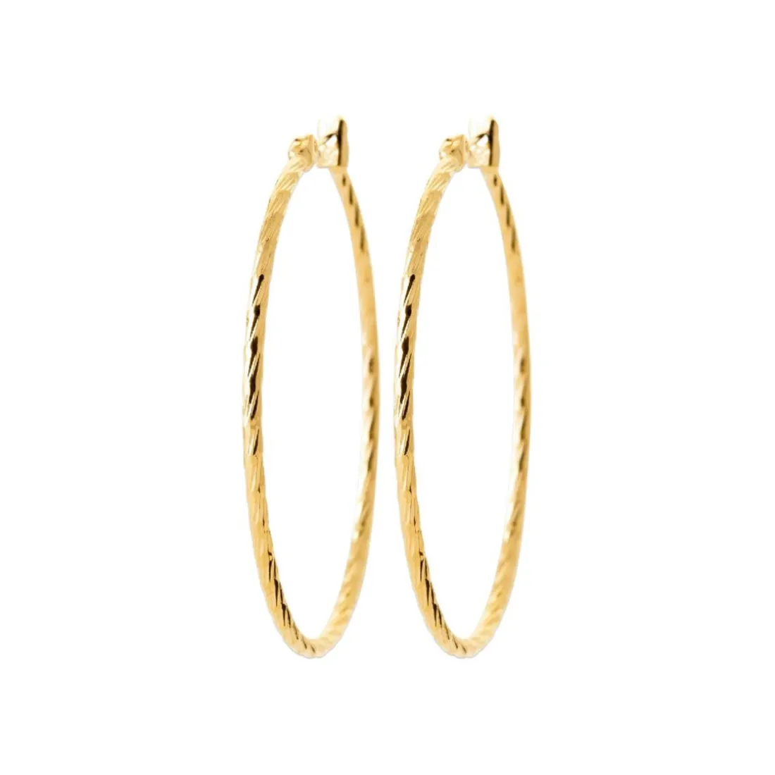 Boucles d'oreilles plaqué or créoles 40mm Maison de la Bijouterie Y6Z4U40
