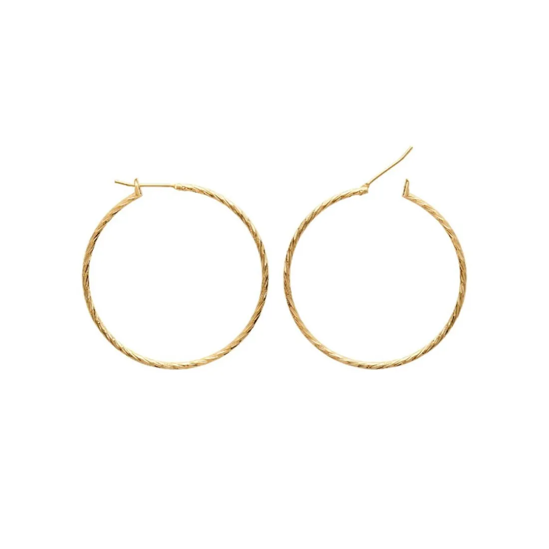 Boucles d'oreilles plaqué or créoles 40mm Maison de la Bijouterie Y6Z4U40