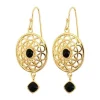 Boucles d'oreilles Stella Doré & Onyx Noir