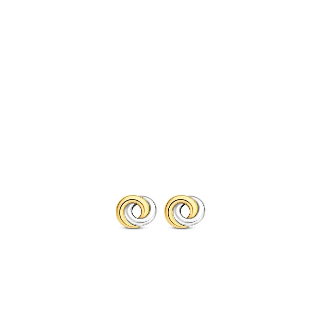 Boucles d'Oreilles Ti Sento 7784SY - puces argent anneaux entrelacés bicolores