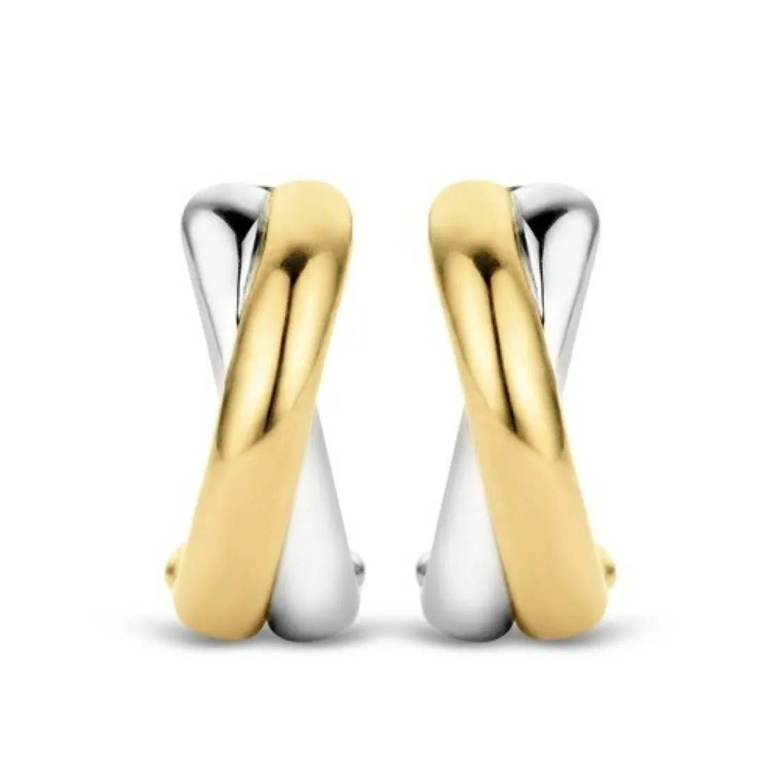 Boucles d'oreilles Ti Sento 7667SY - Boucles d'oreilles Entrelacés Bi Colores Doré
