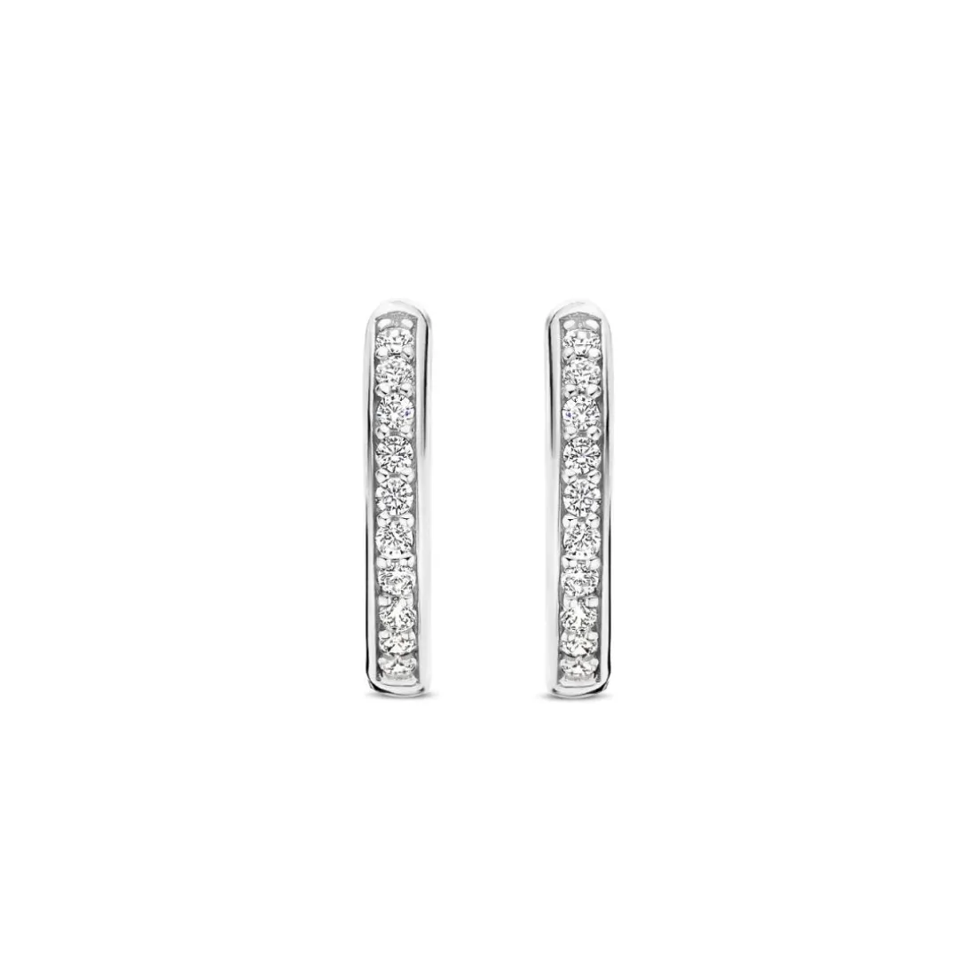 Boucles D'Oreilles Ti Sento - 7812ZI Argent Rhodié Anneaux Et Pavage